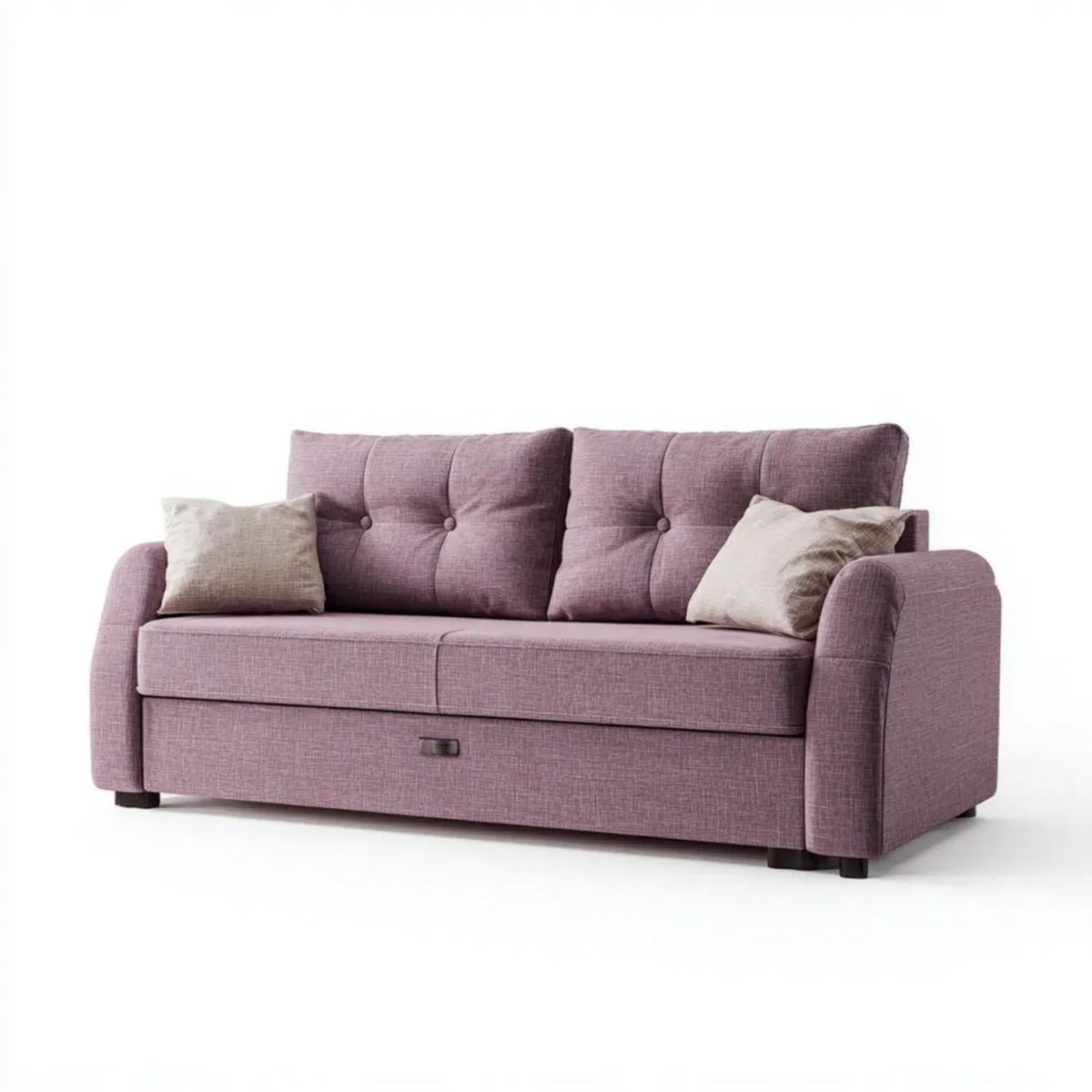 Fioletowa sofa rozkładana z tapicerką tkaninową, 200 x 90 x 88 cm