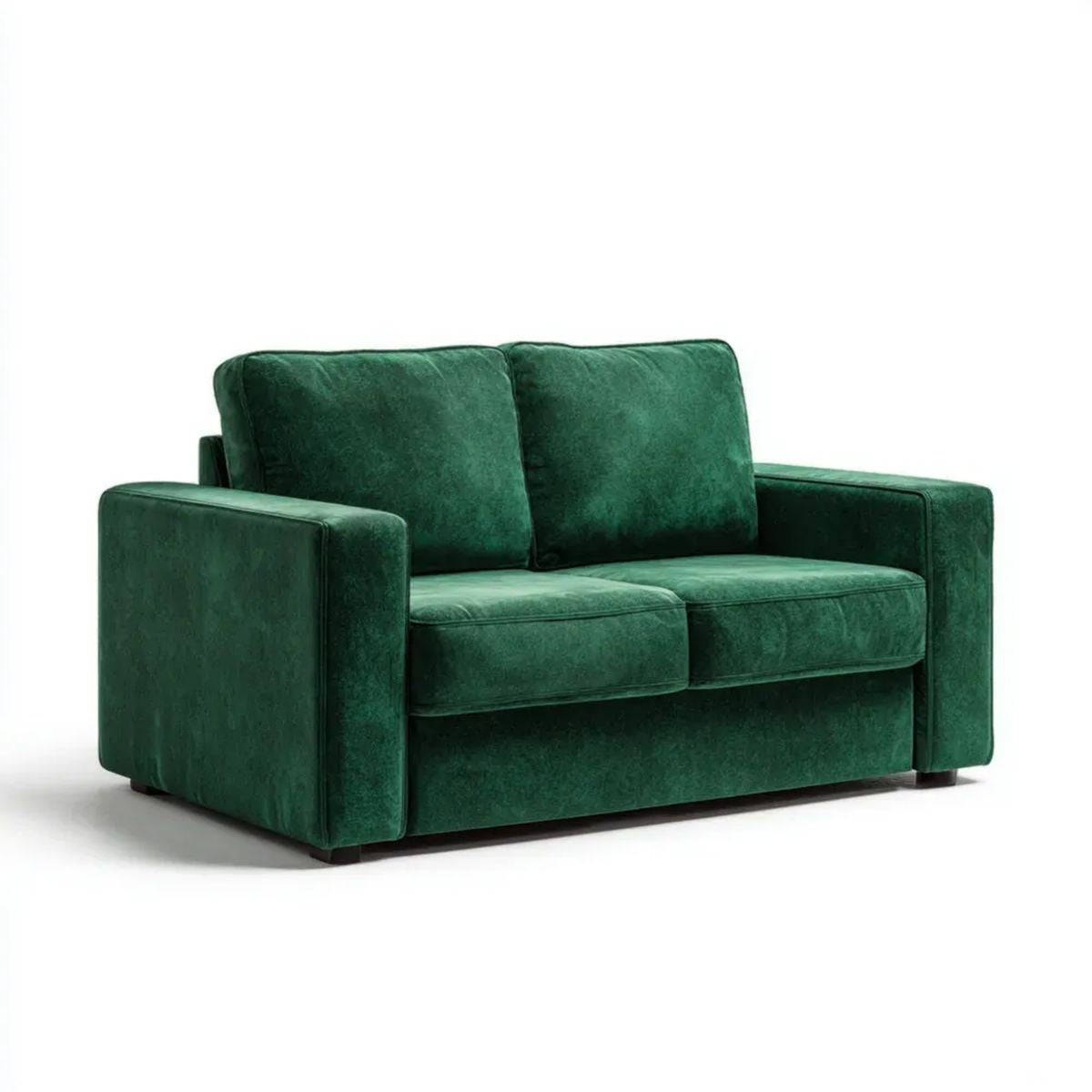 Dwuosobowa sofa aksamitna ciemnozielona 160 x 90 x 85 cm