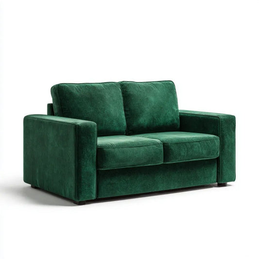 Dwuosobowa sofa aksamitna ciemnozielona 160 x 90 x 85 cm
