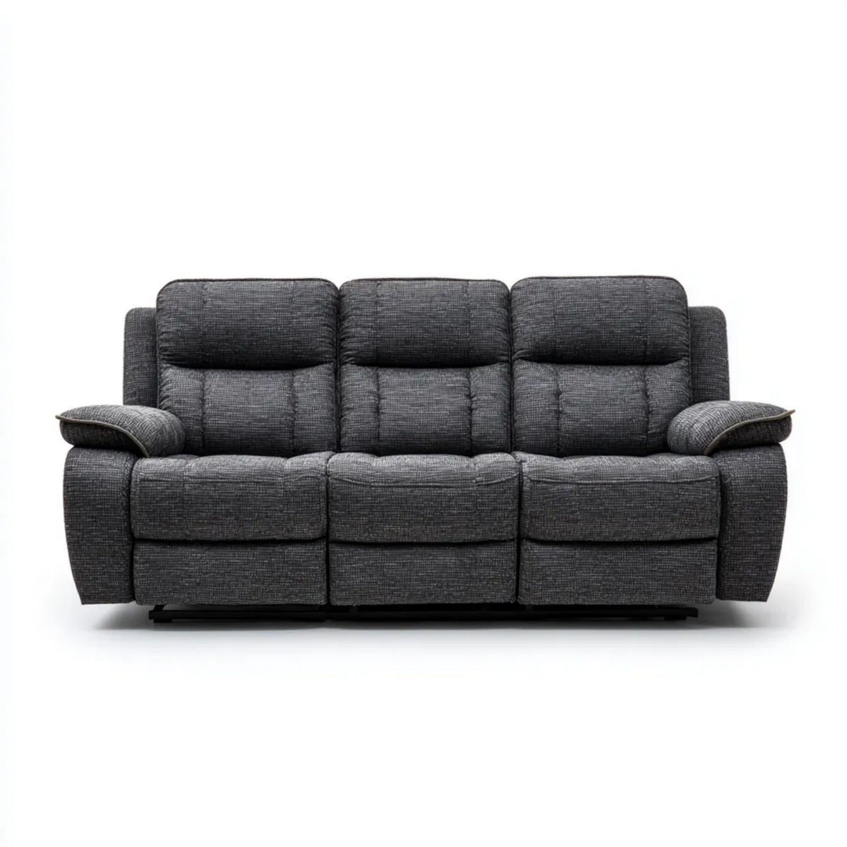 Sofa rozkładana 3-osobowa grafitowa z poliestru 210 x 95 x 102 cm