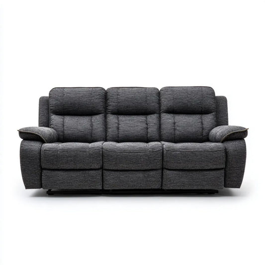 Sofa rozkładana 3-osobowa grafitowa z poliestru 210 x 95 x 102 cm