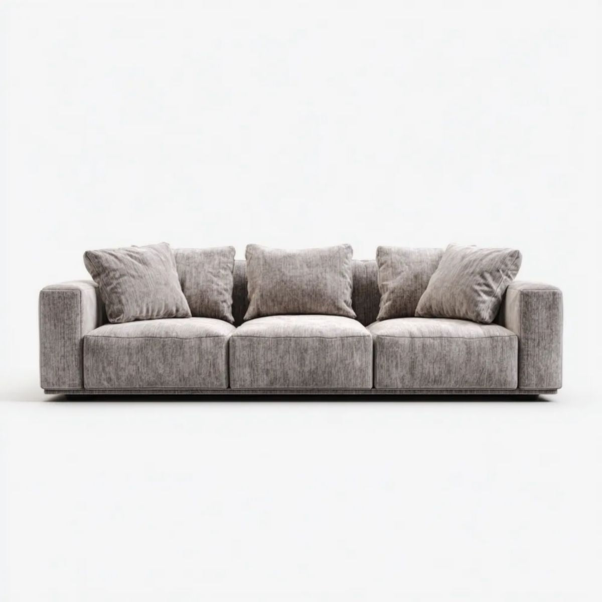 Trzyosobowa sofa szara z tapicerką poliestrową 240 x 95 x 75 cm