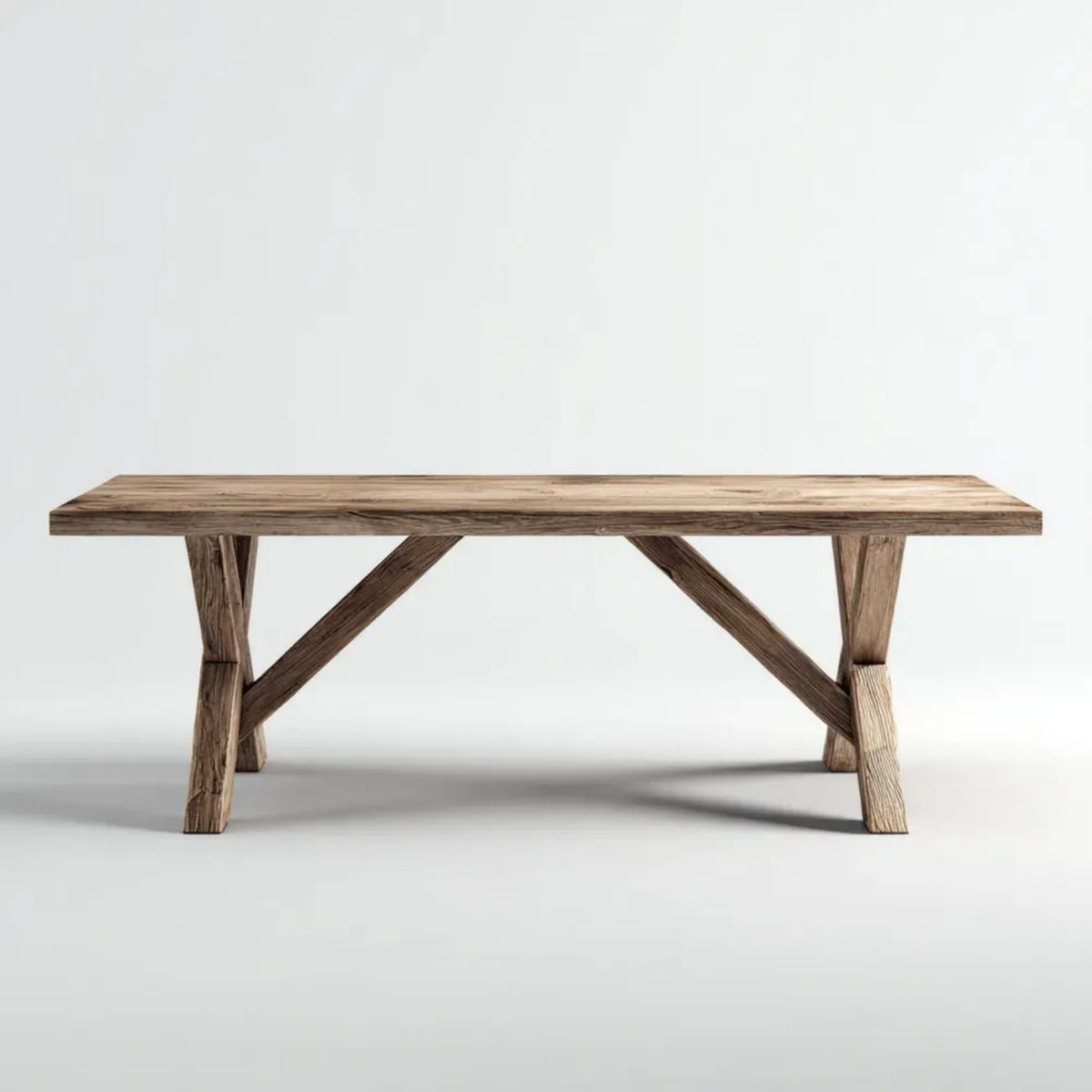 Brązowy prostokątny stół drewniany z litego drewna akacjowego 200 × 90 × 76 cm